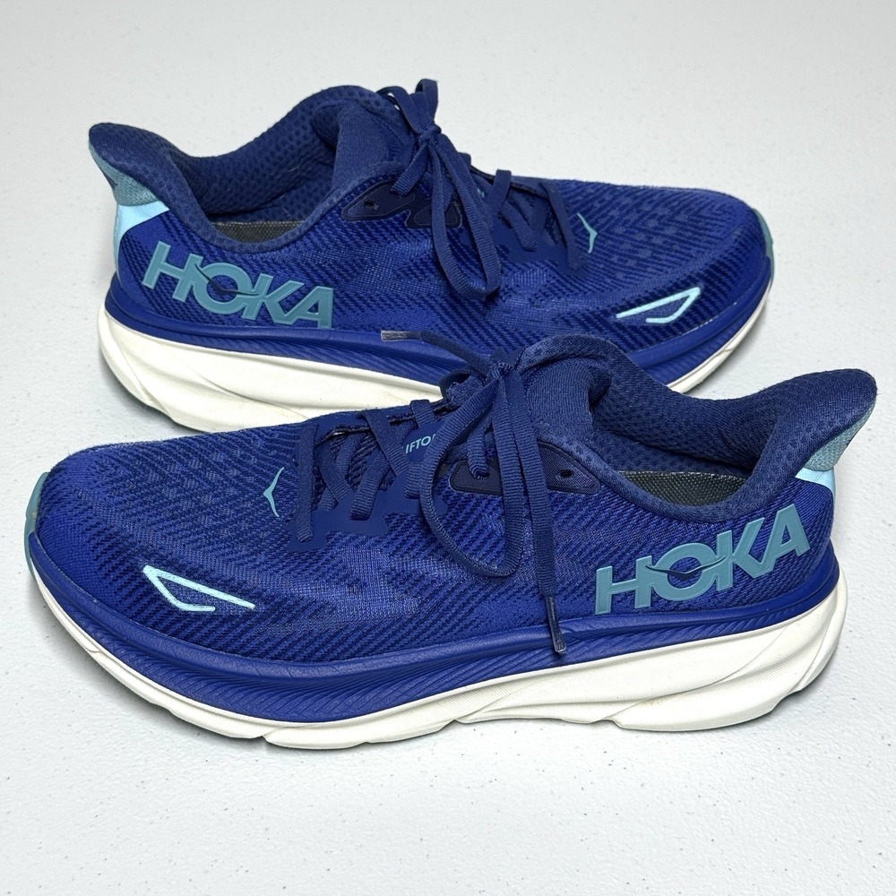 Hoka Clifton 9 Womens 8.5 B Bellwether Blue Evening Sky Running Shoes One One